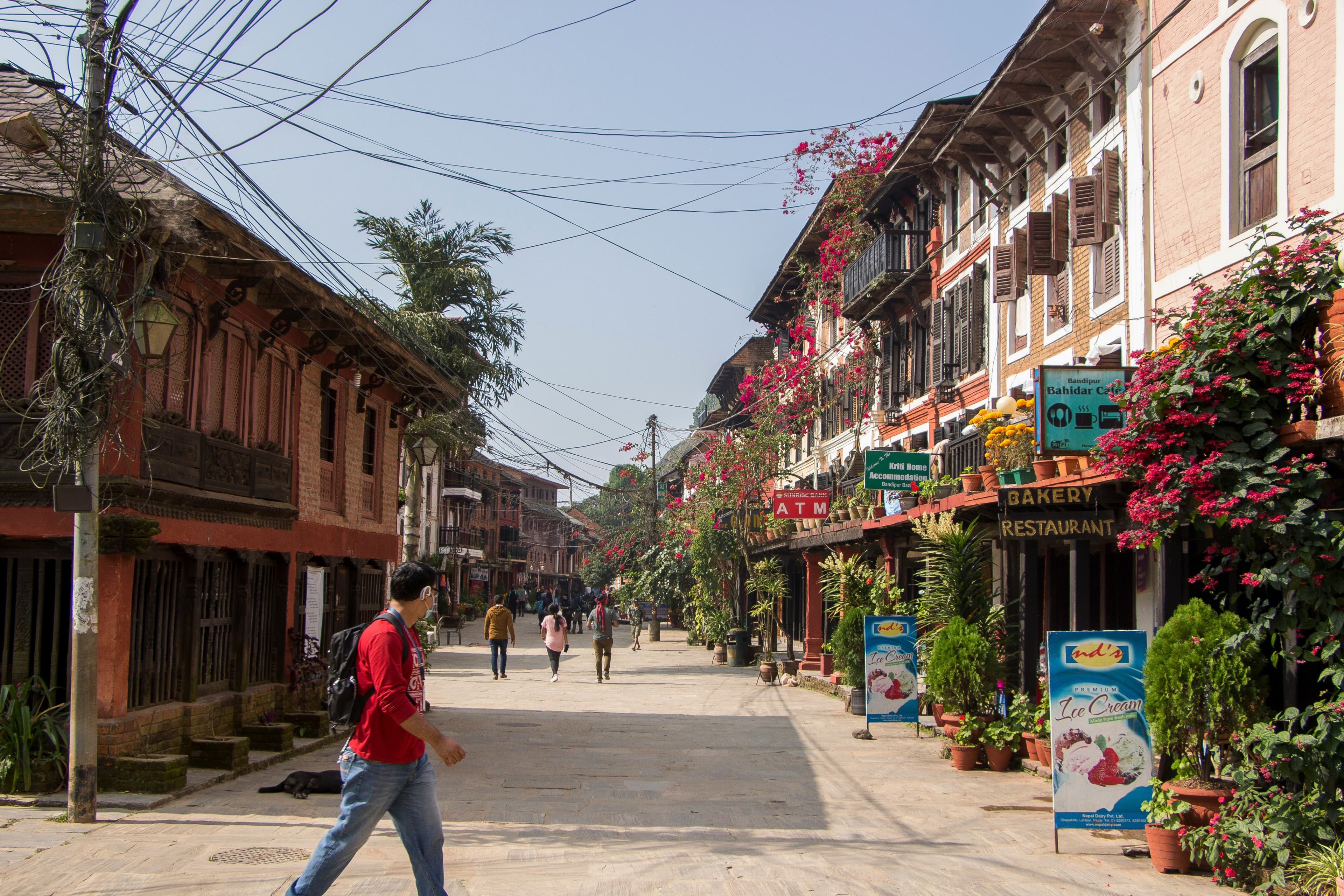 Traditional Bandipur Newari street in Nepal
