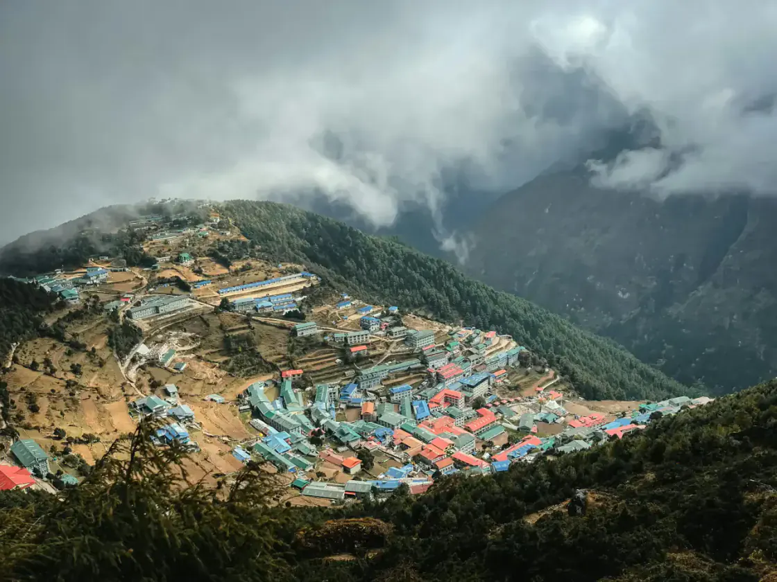 Namche Bazaar mountain town in the Everest Region Nepal