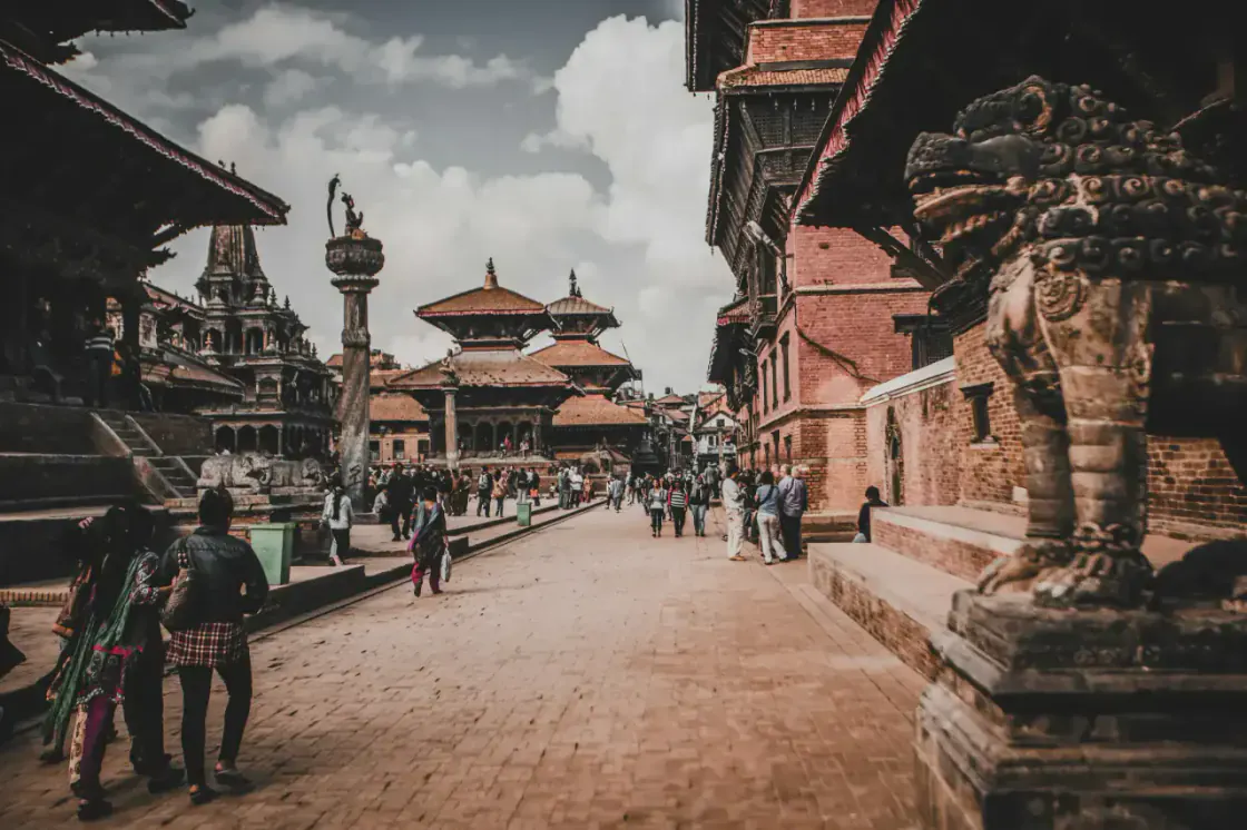 Patan Durbar Square temples and courtyards in Nepal